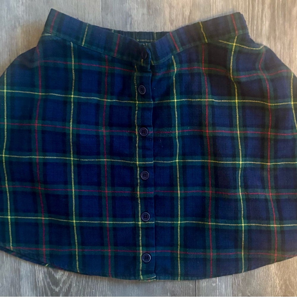 Gypsy Warrior Plaid Mini Skirt - Navy and Green
